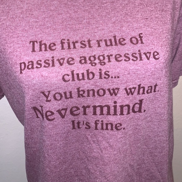 Purple passive aggressive short sleeve top - Picture 3 of 6